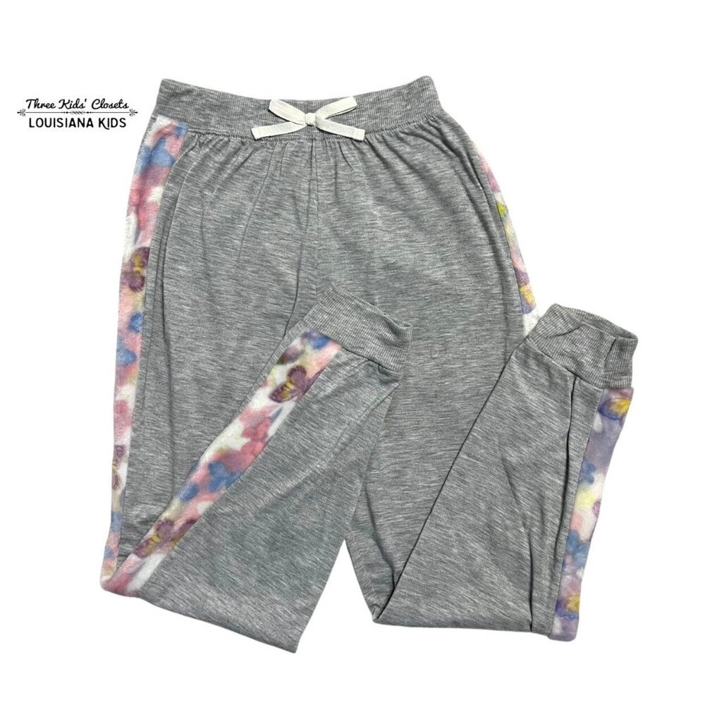 BCBG Girls L (14/16) Grey Butterfly Lounge Pants Sweatpants